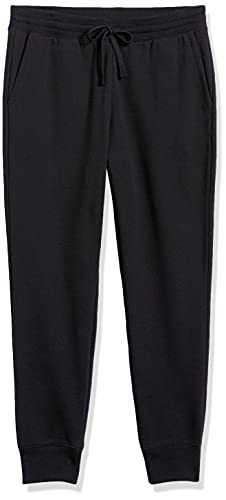 Amazon Essentials Women's Relaxed Fit Fleece Jogger Sweatpant, Black, Small