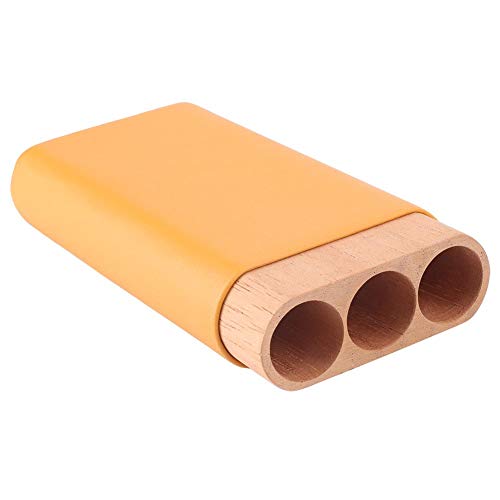 Sigarenkist, draagbare cederhout 3-buis sigarenkoker voor reizen Humidor met sigarenknipper Krokodil GrainCedar… - Image 7