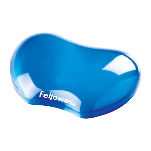 Fellowes Mini Repose Poignet Crystal Gel, Mini Repose-Poignet Ergonomique pour Souris Gel Transparent Bleu, 18 x 122 x 88 mm 91177-72