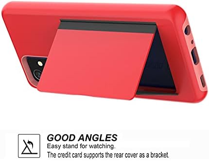 Asuwish Phone Case for Samsung Galaxy A52/A52S 5G with Tempered Glass Screen Protector Cover and Card Holder Stand Slim Hybrid Cell Accessories Glaxay A 52 S 4G G5 Gaxaly 52A S52 52S Women Men Red