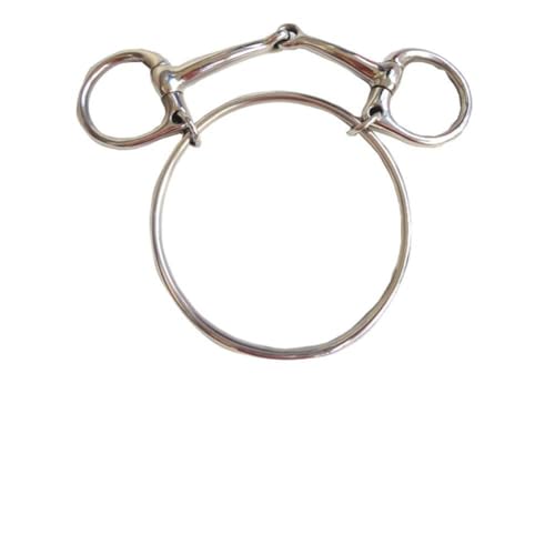 NEIQIUWING rostfritt stål hästbit, halvbenbit, hästutrustning ring