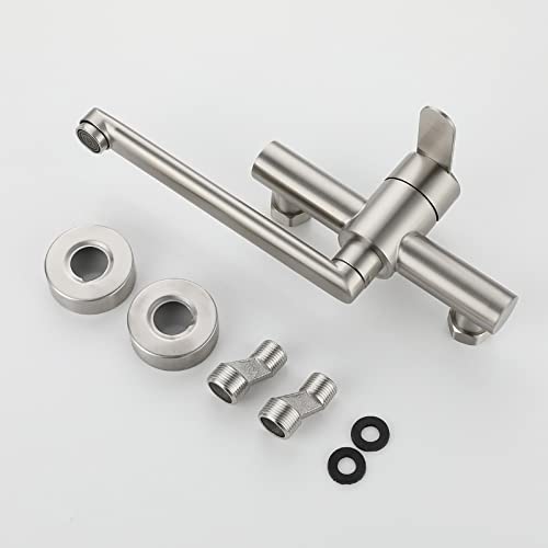 Grifo monomando para fregadero de cocina en acero inoxidable cepillado de alta gama 8