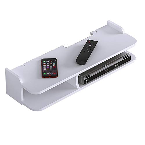 Wandregale Schwimmdock TV-Ständer Regale Holz Multimedia-Speicher Regal Offenes Regal Tier 2 für Kabelbox/Router/Remotes/DVD