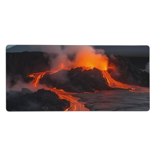 Tapis de souris antidérapant imprimé volcan pour ordinateur à la maison