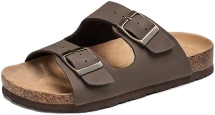 FITORY Kids Sandals Boys Girls Slides Cork Footbed Glitter Toddler Slippers