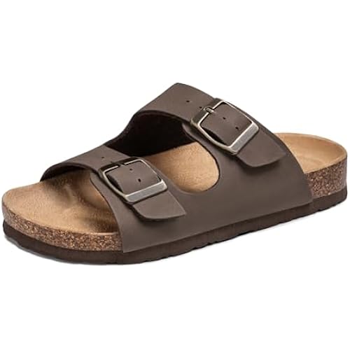 FITORY Kids Sandals Boys Girls Slides Cork Footbed Glitter Toddler Slippers