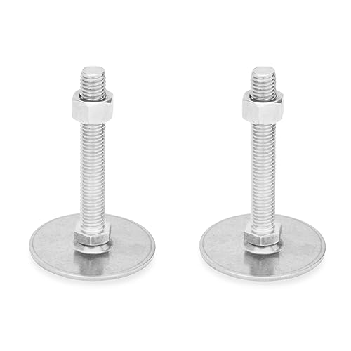 Ganter Normelemente | 2 Stück | Edelstahl Stellfüße - GN 41-80-M10-100-D0-SK | Fußdurchmesser 80mm