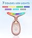 SDKWDH Red Light Therapy for Face and Neck, 7 Color Face Massager Tool for Wrinkles, Double Chin, Vibrating Facial Massager with Thermals for Skin Care, Rose Gold