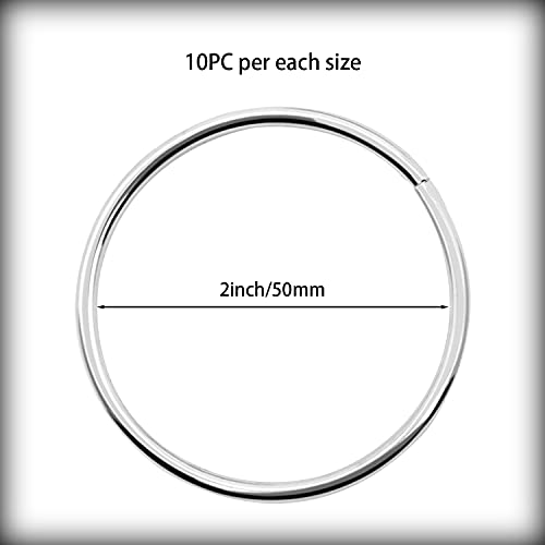 Suntq Macrame Hoops Ring For Dream Catcher Metal Crafts Round Brass Plated (Silver,Pack Of 10) (2 Inch, Silver) #TOP1