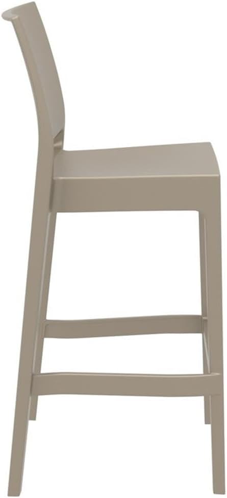 Home Square Resin 29.5" Barstool in Taupe - Set of 2