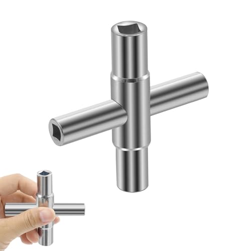 Lihetymg Clé carrée 4 voies - Clé utilitaire universelle - 6,5 mm/7 mm/8 mm/9 mm - Clé de purge - Clé pour armoire électrique - Gaz - Eau - Compteur électrique - Armoire