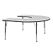 Creative Colors N6066HBR-SB Activity Table, Ball Glides, Standard Height, 60" x 66" Horseshoe, Gray Nebula Top, Burgundy Edge