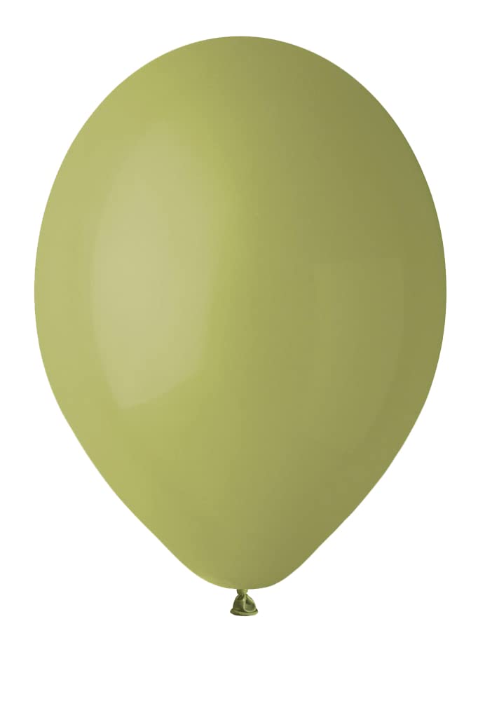 Pack of 100 Premium Quality Natural Latex Balloons G120 (Diameter 33 cm / 13 Inches) Olive Green
