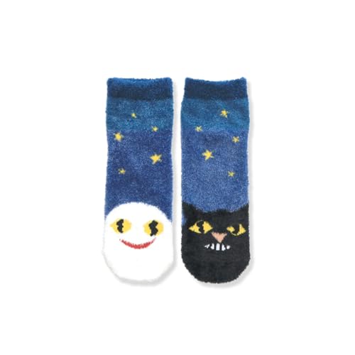 [親子の時間研究所] 絵本のくつした もこもこ ルームソックス (レディースミドル) (おばけとねこ/ねないこだれだ/O3-KTS-M008)