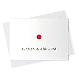 rudolph in a blizzard/funny christmas card/unique christmas card/for best friend/for husband/funny xmas card [00923]