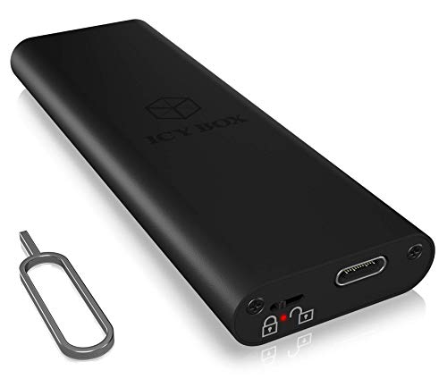 Image of ICY BOX IB-183M2 External Case for 1 x M.2 SSD B-Key & B+M-Key (22 x 30/42/60/80 mm) USB 3.0 (UASP) Connection, SATA III, Aluminium, Black black Black