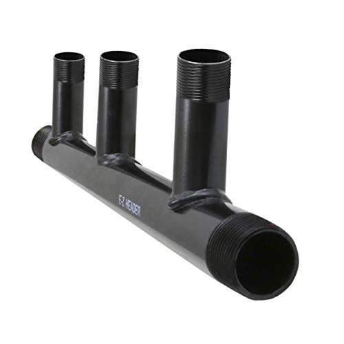 Midline Valve SH3-1510-7-5 Steel Manifold, 1-1/2’’ Base 3 Ports of 1'' 7'' Spacing, Black, 5 Pack