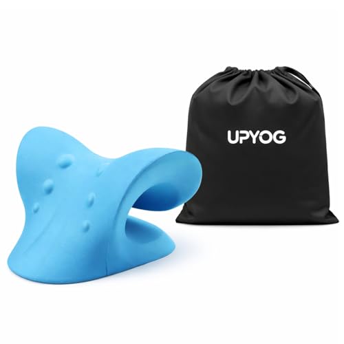 Image of Neck Support Stretcher Pillow for Neck Pain Relief | Cervical Traction Device with Acupressure Massage | Chiropractic Neck & Shoulder Relaxer | Posture Corrector for Home & Office | Sky Blue (Neck Traction Pillow)