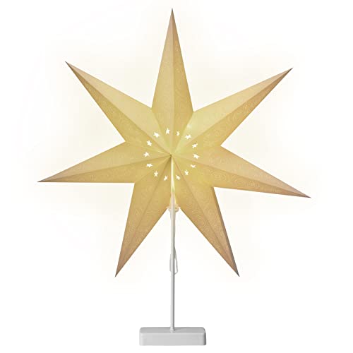 Casaria® LED Weihnachtsstern mit Ständer Beleuchtet 60 cm Batterie...