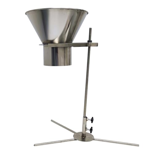 BEILOCKERY 5.5 inches Stainless Steel Feeding Funnel, Food Grade Manual Filling Hopper, Height Adjustment, with Bracket