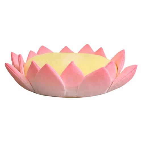 Lotus Flower Pillow Plush Floor Cushion Cartoon Anime Stuffed Plants Throw Pillows for Home Decor(Lotus Flower,40cm)