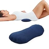 COMFYTHERA Lumbar Support Pillow for Sleeping Memory Foam Lumbar Support Cushion for Lower Back Pain Relief, Back Support Bed Pillow Waist Support (Dark Blue, Small)