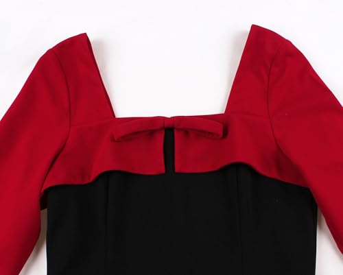 Wellwits Women's Bow Front Faux Shrug Style Half Sleeves Vintage Dress3