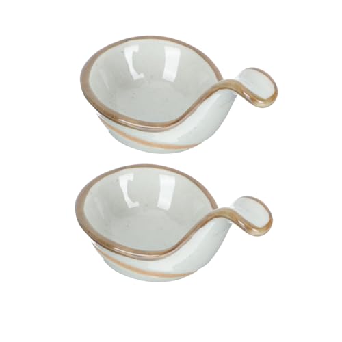 SHOWERORO 2pezzi Piatti Ceramica Per Salse Con Cucchiai Creativi Per Caviale e Fegato Oca Contenitori Per Snack e Antipasti Per Eventi e Feste