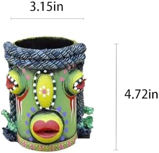 Pen Holder Stand for Desk,，Chinese Traditional Ethnic handicrafts，Vintage Design Desk Organizer Makeup Brush Holder for School, Home, Office，Gift，Pink and Green (green) image 5