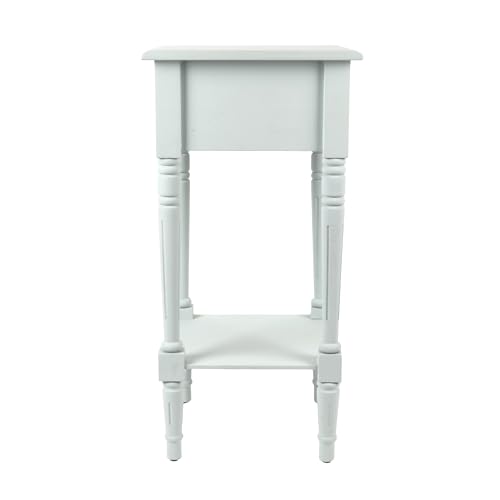 Image of Decor Therapy Accent Table with Storage, Traditional Style, Sturdy Narrow End Table, Ice Blue (28 inch x 14 inch x 14 inch)