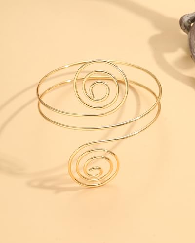 Uemxiyu 4 Pieces Arm Cuff Upper Arm Band Cuff Bracelet Bangle For Women Adjustable Armband Set  thumb #1