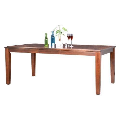 Image of Royaloak NY American Wooden Extendable 8 Seater Dining Table | Solid Wood Veneer Top | Extendable Leaf | Durable & Long Lasting | Water Fall Profile | Solid Wood Legs |American Collection