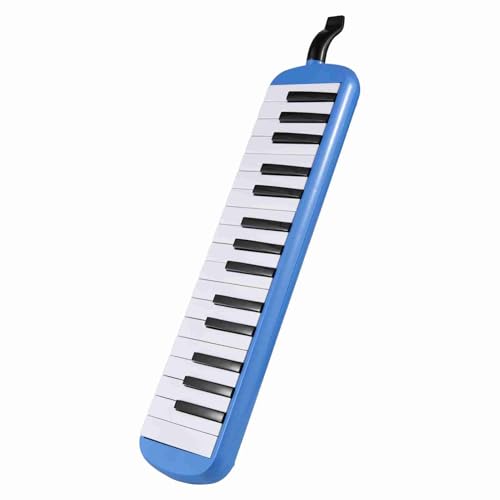 Fesjoy 32 Keys Melodica Instrument Premium Plastic Lightweight Air Keyboard for Music Lovers of All Ages PinkBlackBlue (Blue)