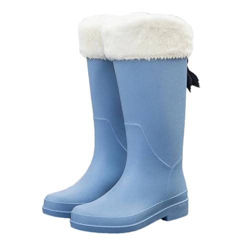Wjnvfioo Fashion Women's Long Tube Thick Bottom Non-Slip Rainy Season Outdoor Rain Boots Waterproof Rain Boots Work Rain Boots