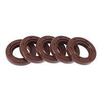 HEROFFIX Universelle Öldichtung TC Doppellippe mit Stahlfeder Dichtungsring Rotierende Wellendichtung 15x25x5mm Hochdruck FKM Gummi Braun 5 Stück