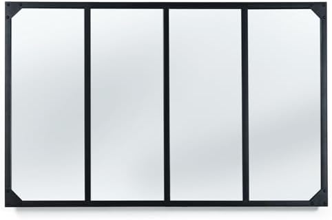 IDMarket - Miroir verrière 4 Bandes Design Industriel 110x70 cm