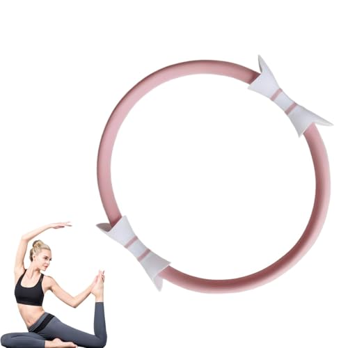 Ruhnjyg Anillo de pilates corporal, anillo de fitness ligero de 14.96 pulgadas de resistencia, aro de pilates antideslizante, equipo de ejercicio de doble agarre, accesorios de yoga para mujeres y