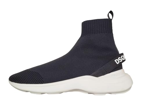  DSQUARED2 Scarpe Sneakers Alte Fly SNM0285 59206264 2124 Nero Bianco (44)