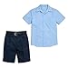Boys School Uniform Set, Short Sleeve Button Down Shirt + Pleated Knee-Length Shorts, Classic Formal Kids Outfit for School & Special Occasions
