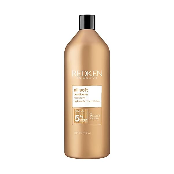 Redken All Soft Conditioner | For Dry / Brittle Hair | Moisturizes & Provides Intense Softness | With Argan Oil | 33.8 Fl Oz
