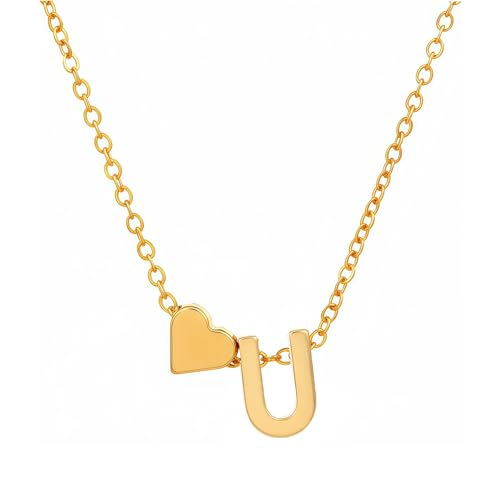 OPVYAEU Collar Inicial Mujer Joyas Moda Collar Letra Nombre Corazón Cadena Elegante Regalo Cumpleaños Fiesta Amigas Accesorio Chic Para Todo Evento Cosplay o Celebración