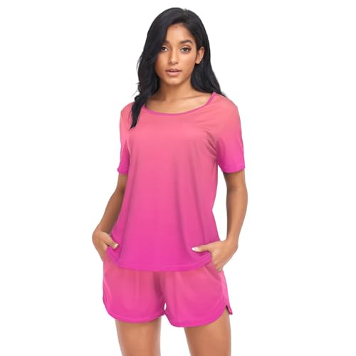 Pyjama violet et rose dégradé douceur infinie ensemble de nuit pour femme harmonie et bien-être