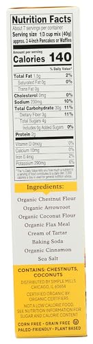 Image of Simple Mills No Added Sugar Pancake & Waffle Mix, Original - Gluten Free, Plant Based, Paleo Friendly, 10 Ounce (Pack of 1)