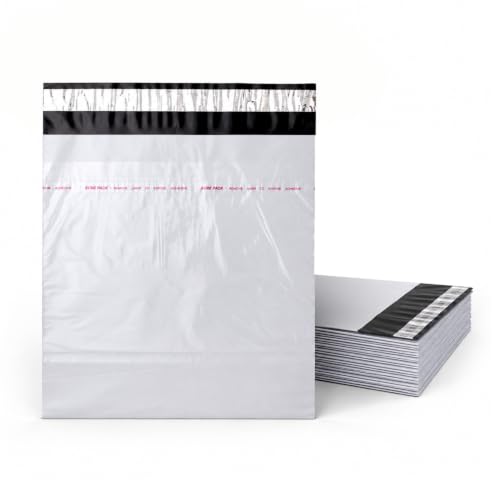 Image of BonKaso 12x14 Inch Poly Courier Bags with POD Sleeve | 55 Micron Tamper-Proof Self-Adhesive Shipping Envelopes for E-Commerce, Parcels & Documents - Secure Mailers (Pack of 100)