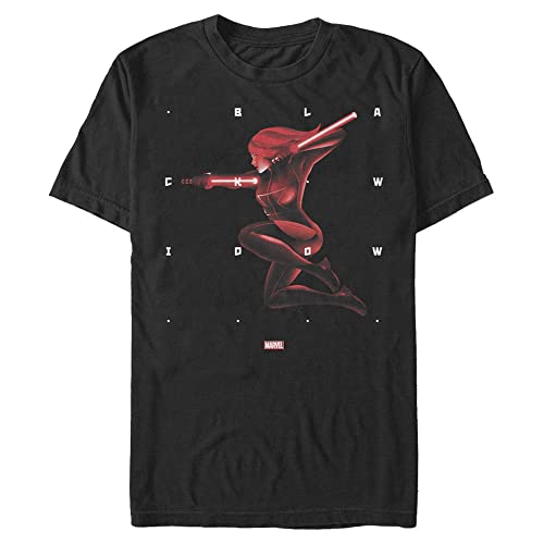 T-shirt Marvel col rond noir 4XL motif imprimé Widow Shapes résistant