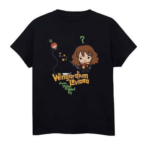 Harry Potter Girls Hermione Granger Wingardium Leviosa Junior T-Shirt 7-8 Years Black