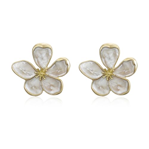 Boucles d'oreilles fleur verte 3D de 29 mm Flongo pour femme