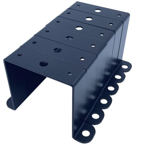 Image of 6 PCS 3x3 inch Square Pipe Tube Strap Clamps,3 inch metal u shaped bracket, steel u clamp bracket for mounting,Powder Coated Black