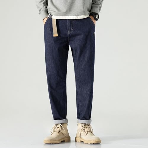 Jeans Pants Trousers Denim Spring and Autumn Men's Classic Loose Cotton Elastic Casual Nine Leg4