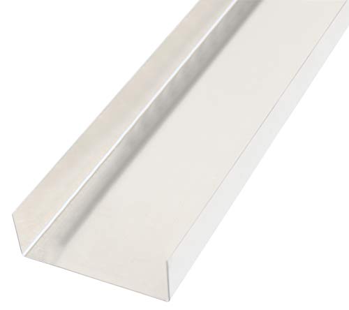 Alberts 462970 Tôle lisse | chanfreinée, en U | aluminium, naturel | 1000 x 20 x 58 x 20 mm